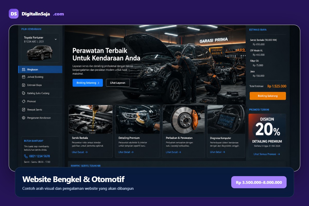 Website Bengkel & Otomotif